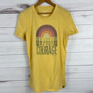 Life is Good Liquid Courage Yellow Women's Short‎ Sleeve Tee Size Medium